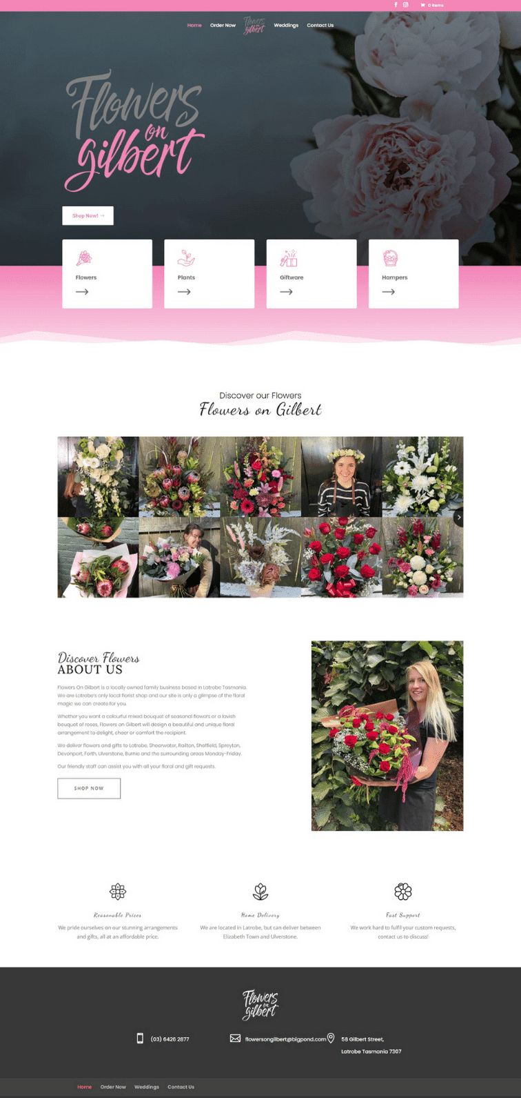 The Island Creative - rolling image of Flowers on Gilbert website